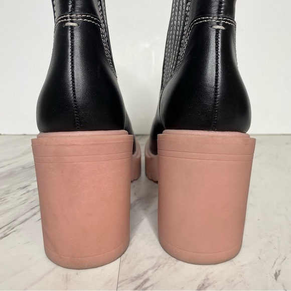 Dolce Vita Caster Black Leather Lug Sole Bootie 6 - Picture 4 of 13